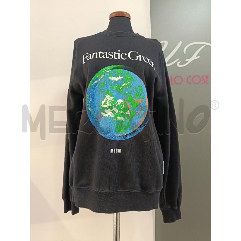 FELPA UOMO MSGM NERA FANTASTIC GREEN  | Mercatino dell'Usato Roma gregorio vii 1