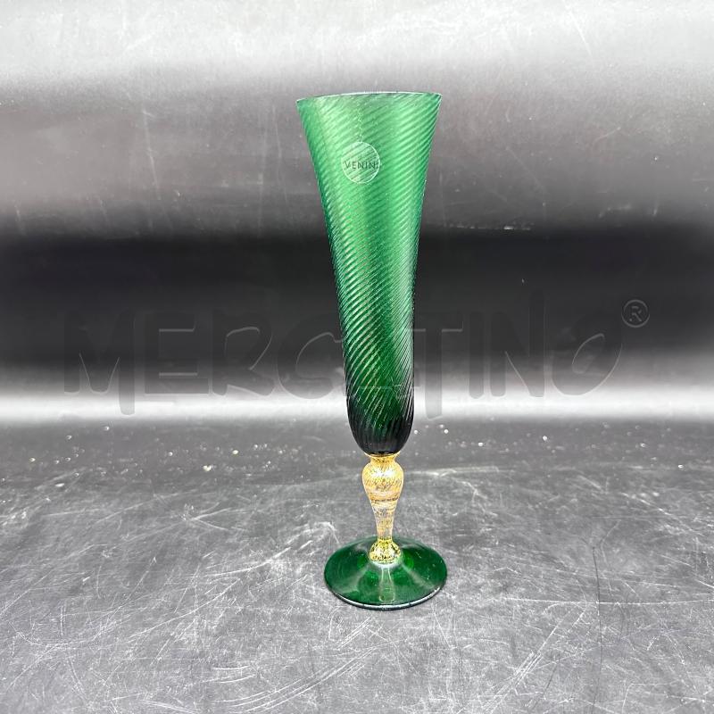 FLUTES SINGOLO VERDE VENINI INCLUSIONI ORO  | Mercatino dell'Usato Roma gregorio vii 1