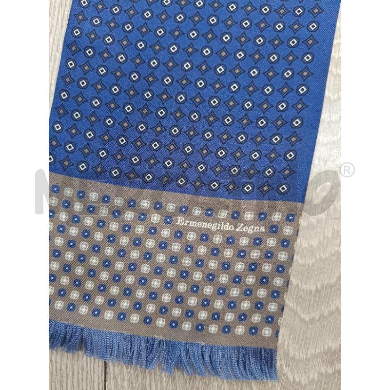 FOULARD ZEGNA BLU ROMBI FASCIA MARRONE SETA | Mercatino dell'Usato Roma gregorio vii 2
