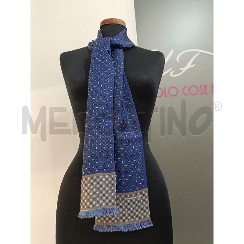 FOULARD ZEGNA BLU ROMBI FASCIA MARRONE SETA | Mercatino dell'Usato Roma gregorio vii 4