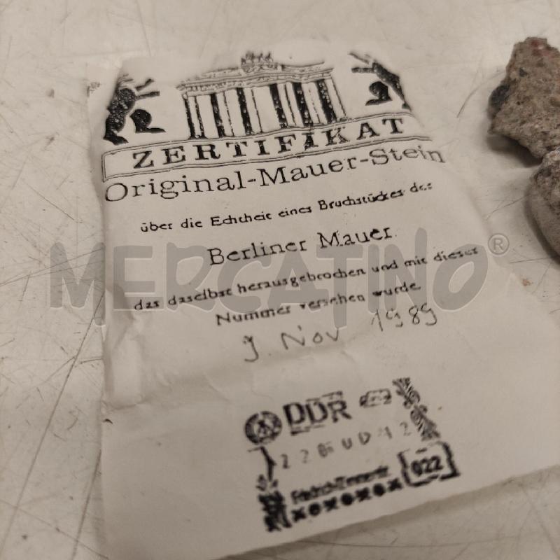FRAMMENTI MURO DI BERLINO CON CERTIFICA | Mercatino dell'Usato Roma gregorio vii 3