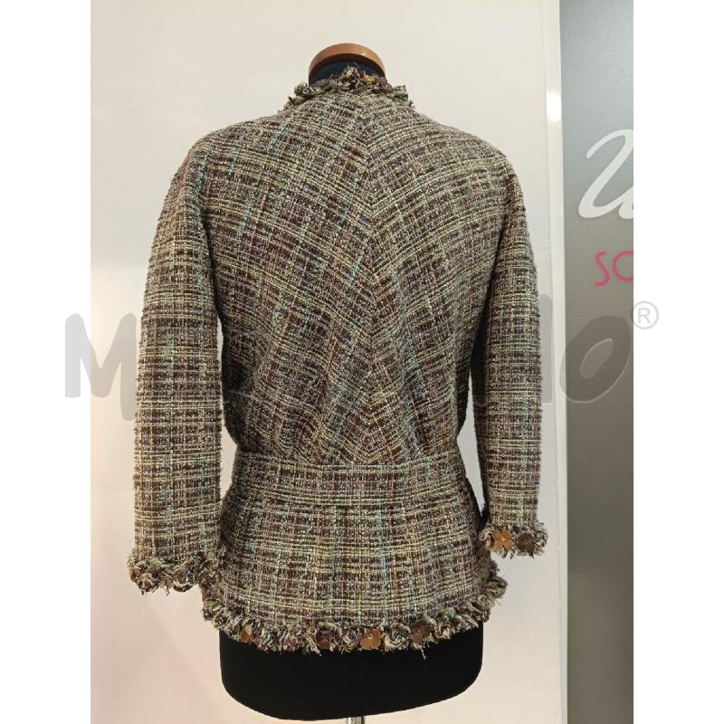 GIACCA CHANEL IN TWEED MARRONE E VERDE  | Mercatino dell'Usato Roma gregorio vii 4
