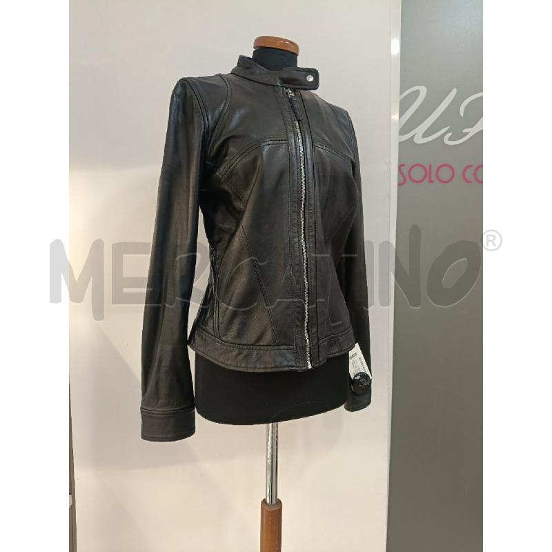 GIACCA DONNA MINO RONZONI PELLE NERA INTERNO BLU | Mercatino dell'Usato Roma gregorio vii 1