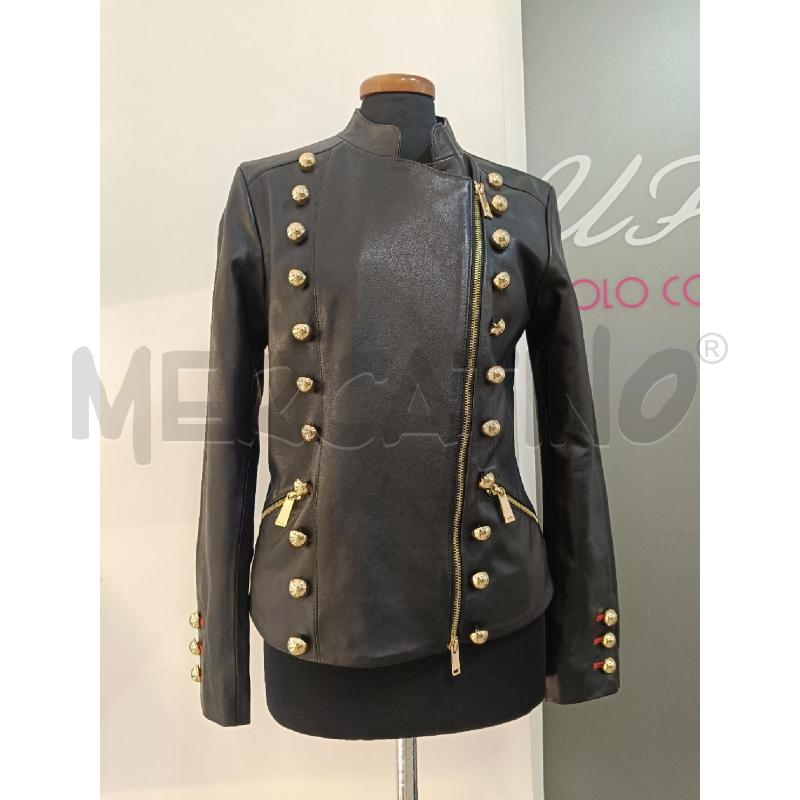 GIACCA DONNA PINKO NERA PELLE BOTTONI ORO | Mercatino dell'Usato Roma gregorio vii 1