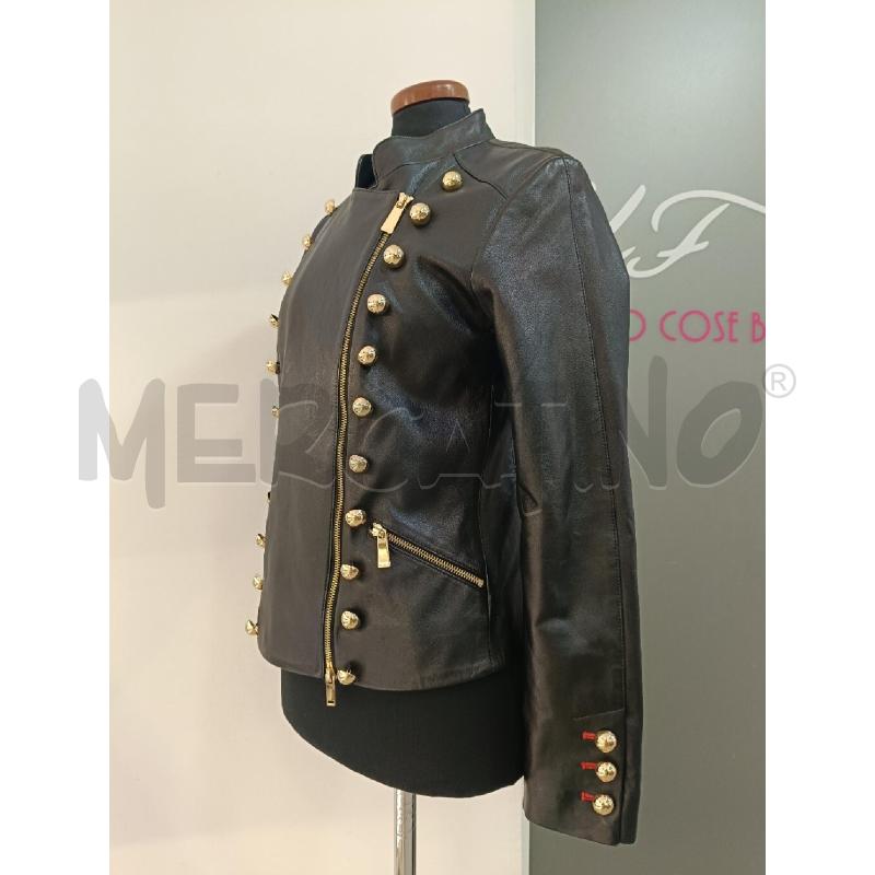 GIACCA DONNA PINKO NERA PELLE BOTTONI ORO | Mercatino dell'Usato Roma gregorio vii 2