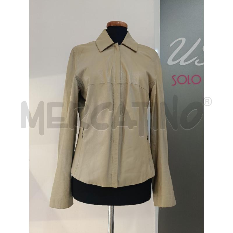 GIACCA PELLE DONNA SPORTMAX BEIGE INTERNO VERDE | Mercatino dell'Usato Roma gregorio vii 1