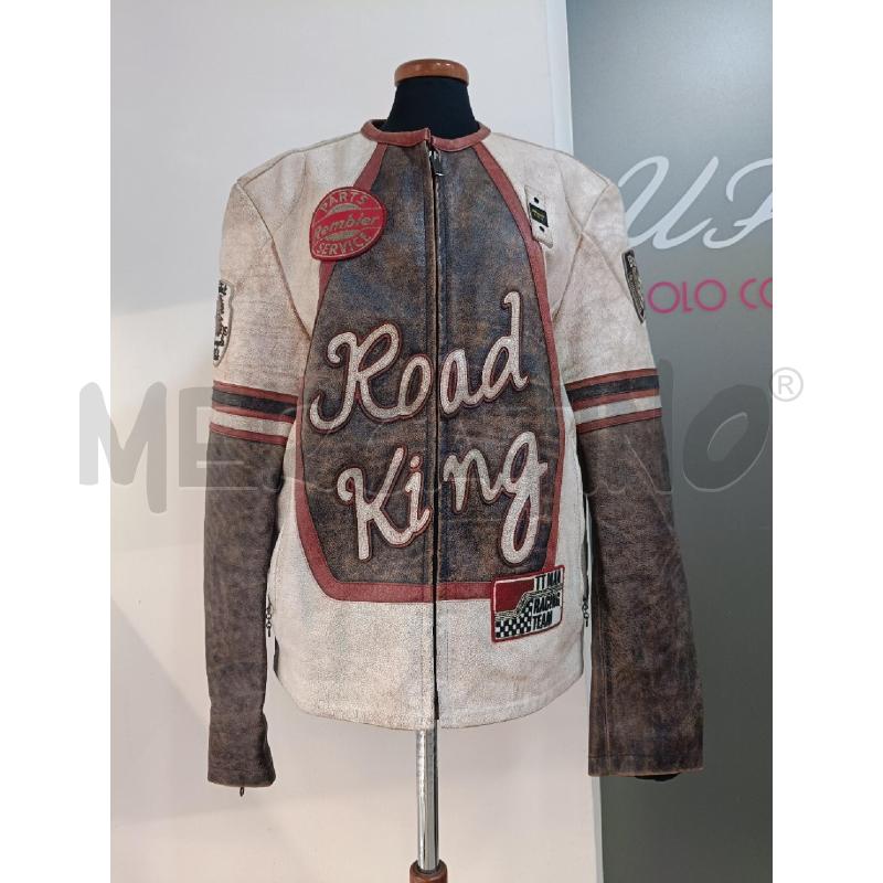 GIACCA UOMO BLAUER PELLE MARRONE BEIGE SCRITTA ROSSA | Mercatino dell'Usato Roma gregorio vii 1