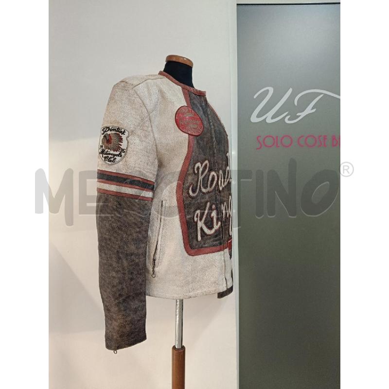 GIACCA UOMO BLAUER PELLE MARRONE BEIGE SCRITTA ROSSA | Mercatino dell'Usato Roma gregorio vii 2