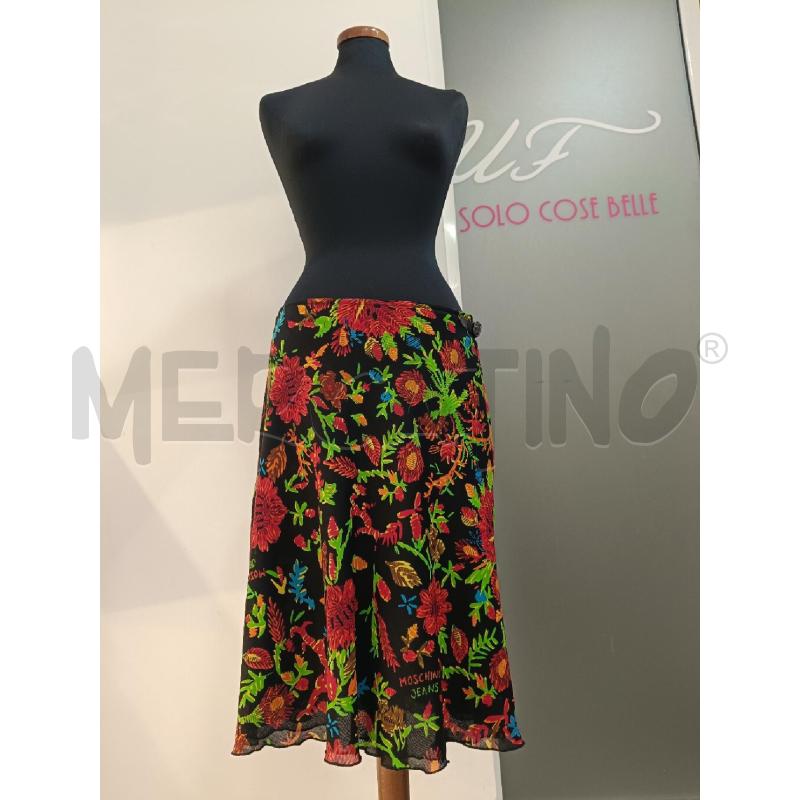 GONNA MOSCHINO JEANS NERA FANTASIA FIORI MISTO LANA  | Mercatino dell'Usato Roma gregorio vii 1