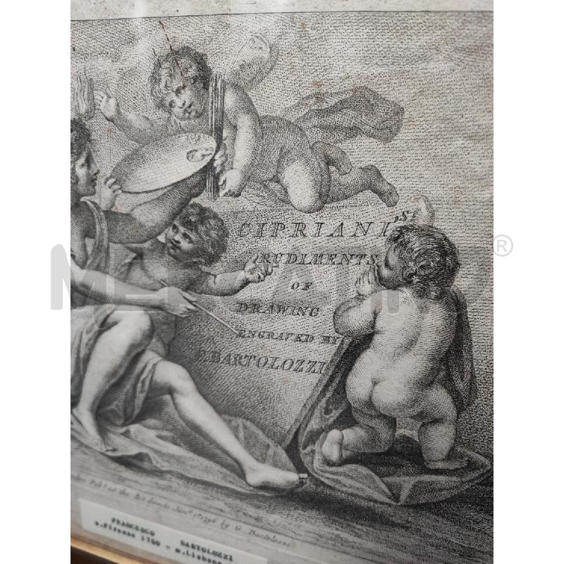 INCISIONE BARTOLOZZI DONNA CON PUTTI CIPRIANI  | Mercatino dell'Usato Roma gregorio vii 2