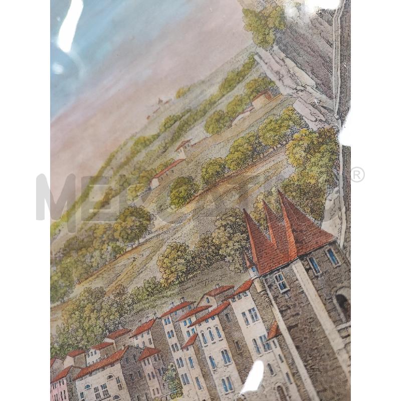 INCISIONE CASTELLO SCENA FIUME ACQUARELLATA  | Mercatino dell'Usato Roma gregorio vii 4