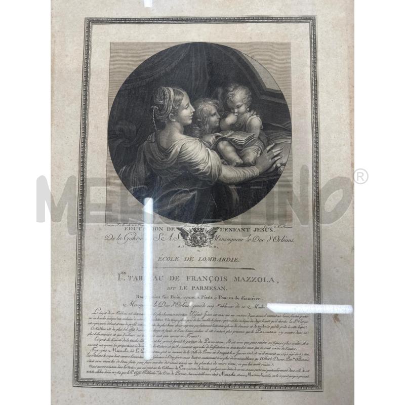 INCISIONE EDUCATION DE L ENFANT JESUS  | Mercatino dell'Usato Roma gregorio vii 2