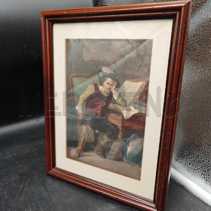 INCISIONE UOMO SEDUTO ACQUARELLATA | Mercatino dell'Usato Roma gregorio vii 1