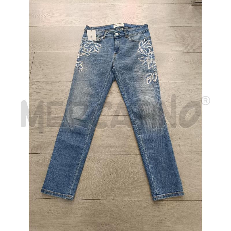 JEANS ERMANNO BY ERMANNO SCERVINO TRAMA FLOREALE BIANCA CELESTE  | Mercatino dell'Usato Roma gregorio vii 1
