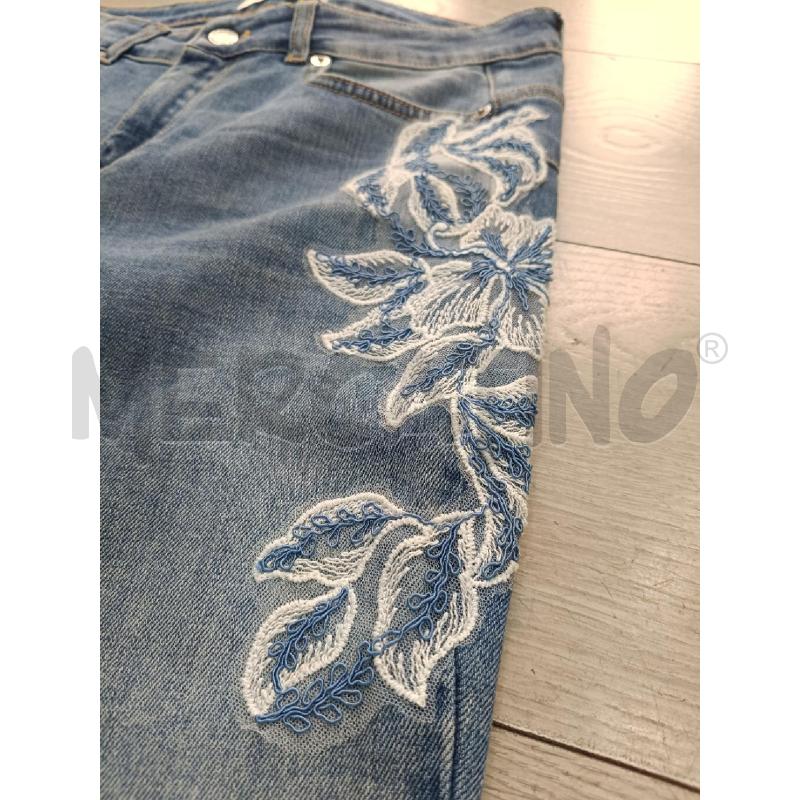 JEANS ERMANNO BY ERMANNO SCERVINO TRAMA FLOREALE BIANCA CELESTE  | Mercatino dell'Usato Roma gregorio vii 2