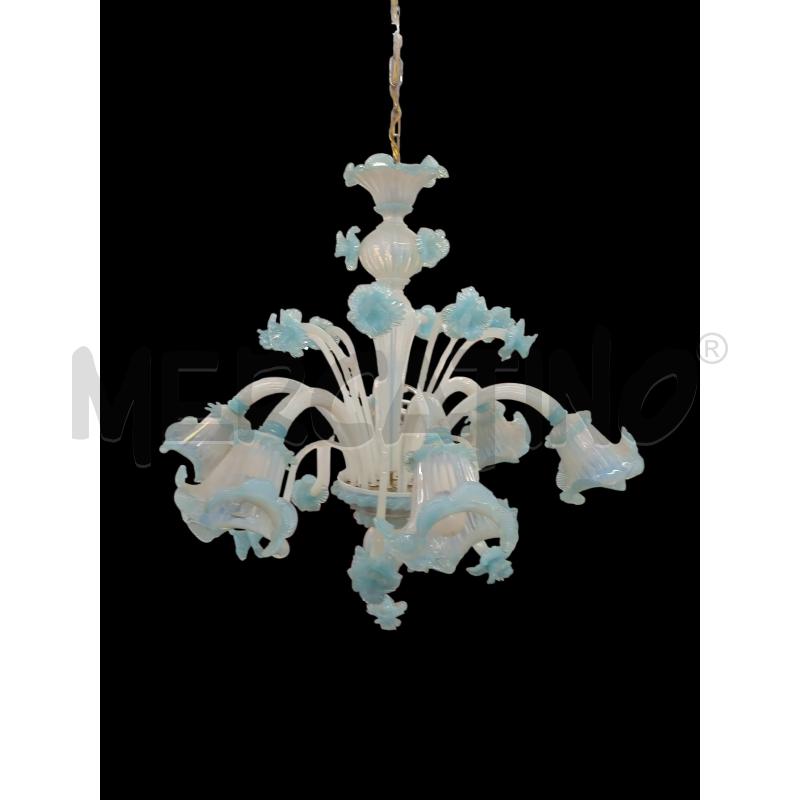 LAMPADARIO MURANO LAVAI CELESTE E TRASP | Mercatino dell'Usato Roma gregorio vii 3