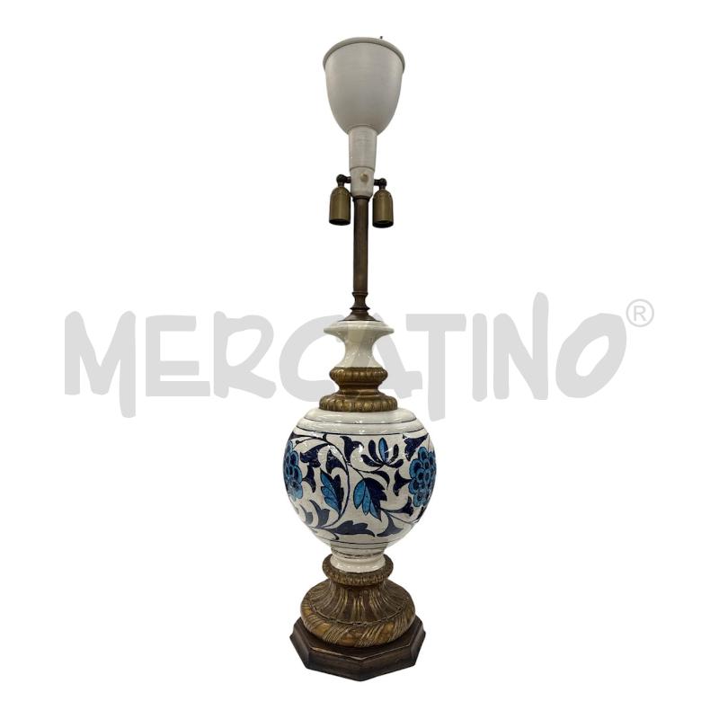 LAMPADA CERAMICA GRANDE FIORI BLU BASE DOR  | Mercatino dell'Usato Roma gregorio vii 1