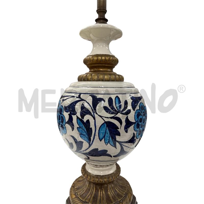 LAMPADA CERAMICA GRANDE FIORI BLU BASE DOR  | Mercatino dell'Usato Roma gregorio vii 2