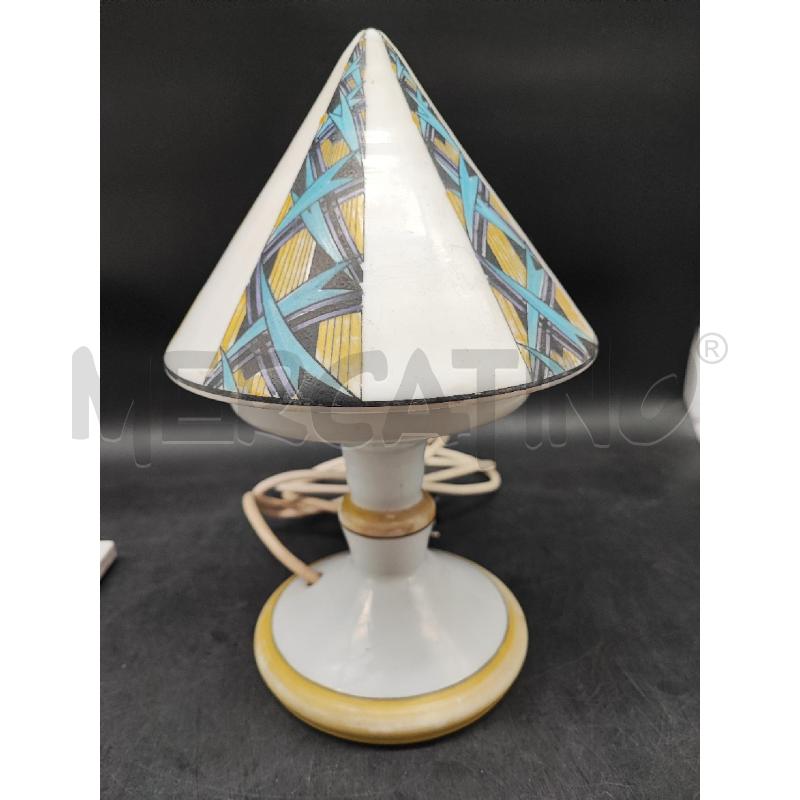 LAMPADA DECO' VETRO BIANCO DECORI BLU  | Mercatino dell'Usato Roma gregorio vii 1