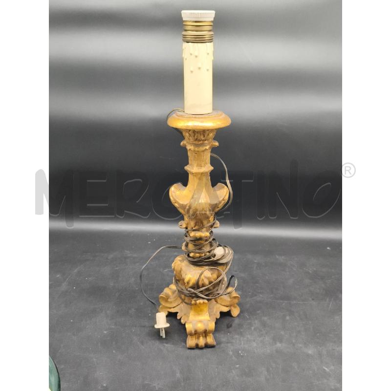 LAMPADA LEGNO DORATO 3 ZAMPE  | Mercatino dell'Usato Roma gregorio vii 1