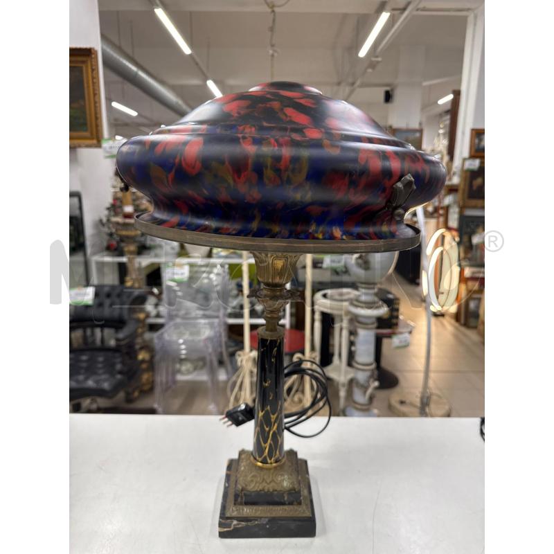 LAMPADA NERA CAPPELLO VETRO ROSSO MACCHIE  | Mercatino dell'Usato Roma gregorio vii 1