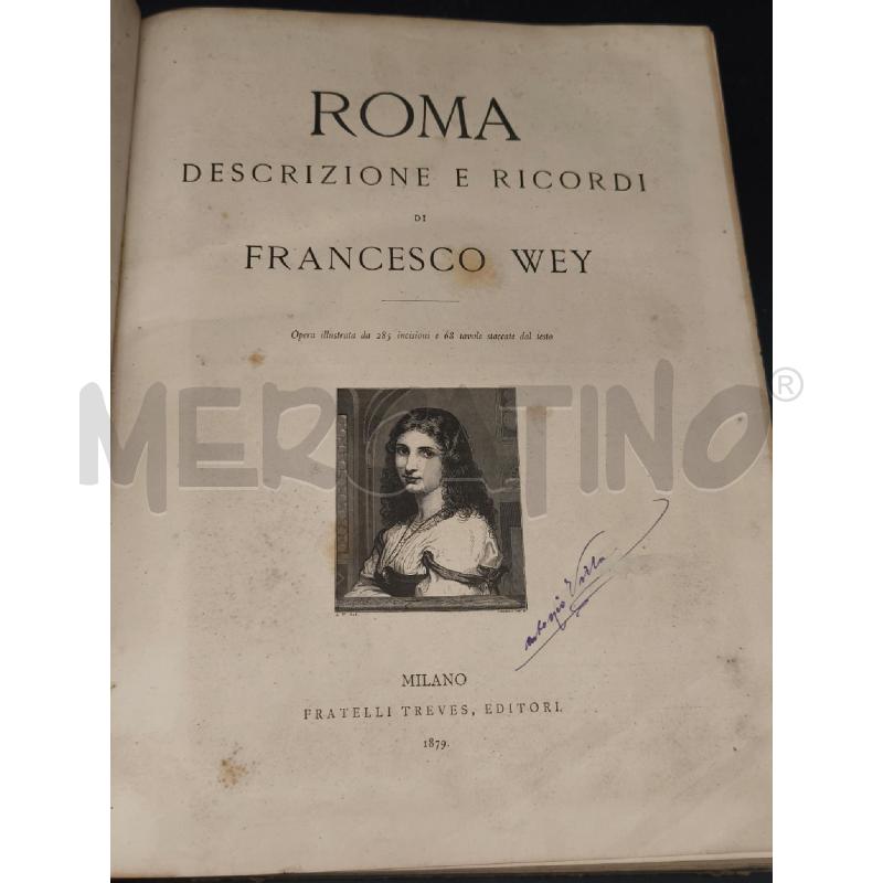 LIBRO ARTE ROMA DESCRIZIONE E RICORDI | Mercatino dell'Usato Roma gregorio vii 2