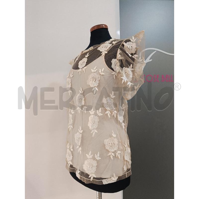 MAGLIA DONNA BLUMARINE BEIGE FIORI + CANOTTA | Mercatino dell'Usato Roma gregorio vii 2
