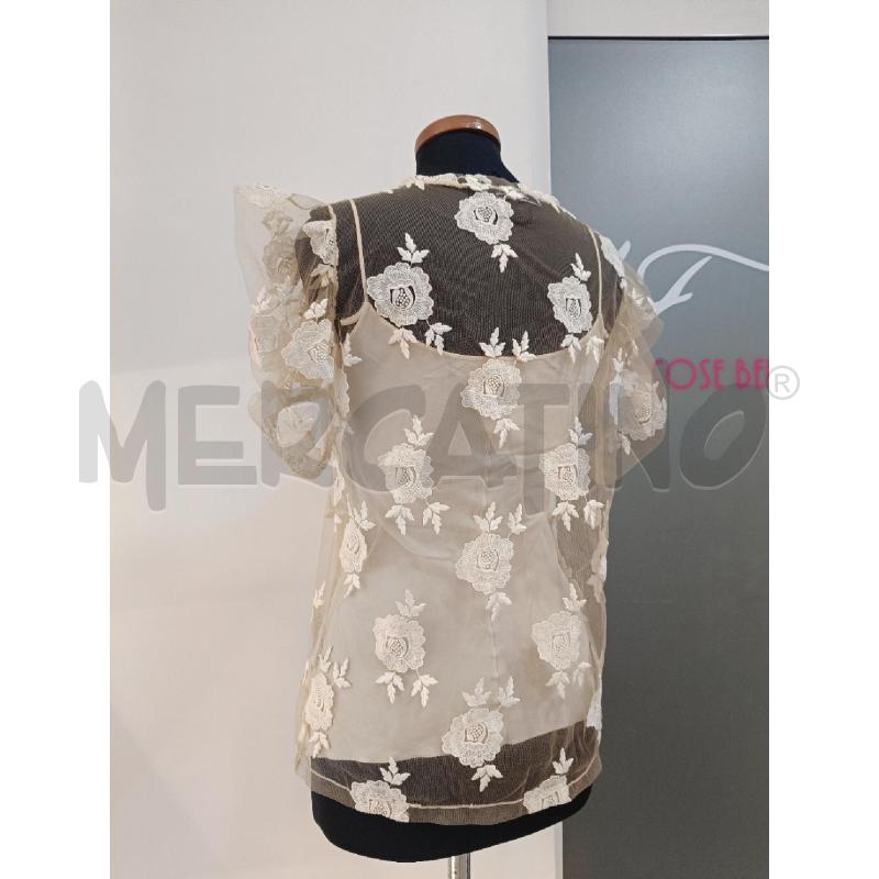 MAGLIA DONNA BLUMARINE BEIGE FIORI + CANOTTA | Mercatino dell'Usato Roma gregorio vii 3