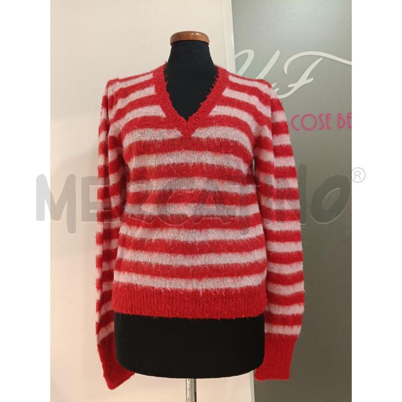 MAGLIA DONNA DONDUP RIGHE ROSSE ROSA MOHAIR | Mercatino dell'Usato Roma gregorio vii 1