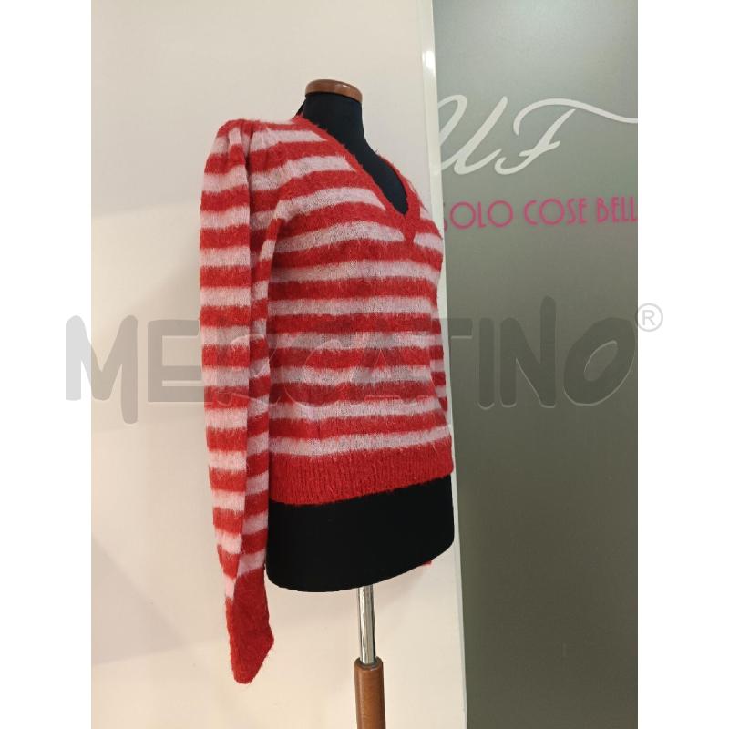 MAGLIA DONNA DONDUP RIGHE ROSSE ROSA MOHAIR | Mercatino dell'Usato Roma gregorio vii 2