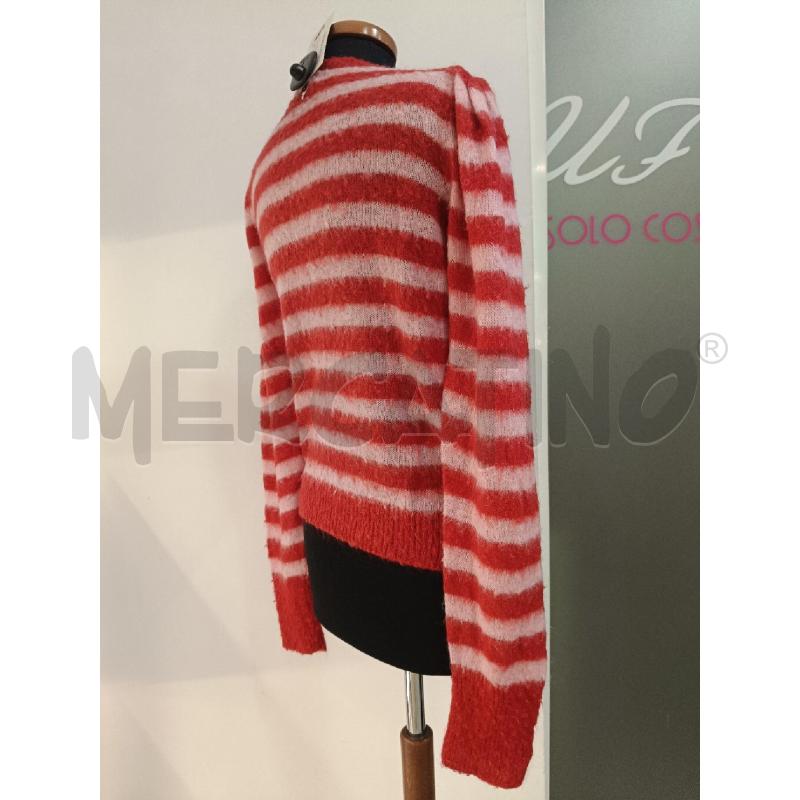 MAGLIA DONNA DONDUP RIGHE ROSSE ROSA MOHAIR | Mercatino dell'Usato Roma gregorio vii 3
