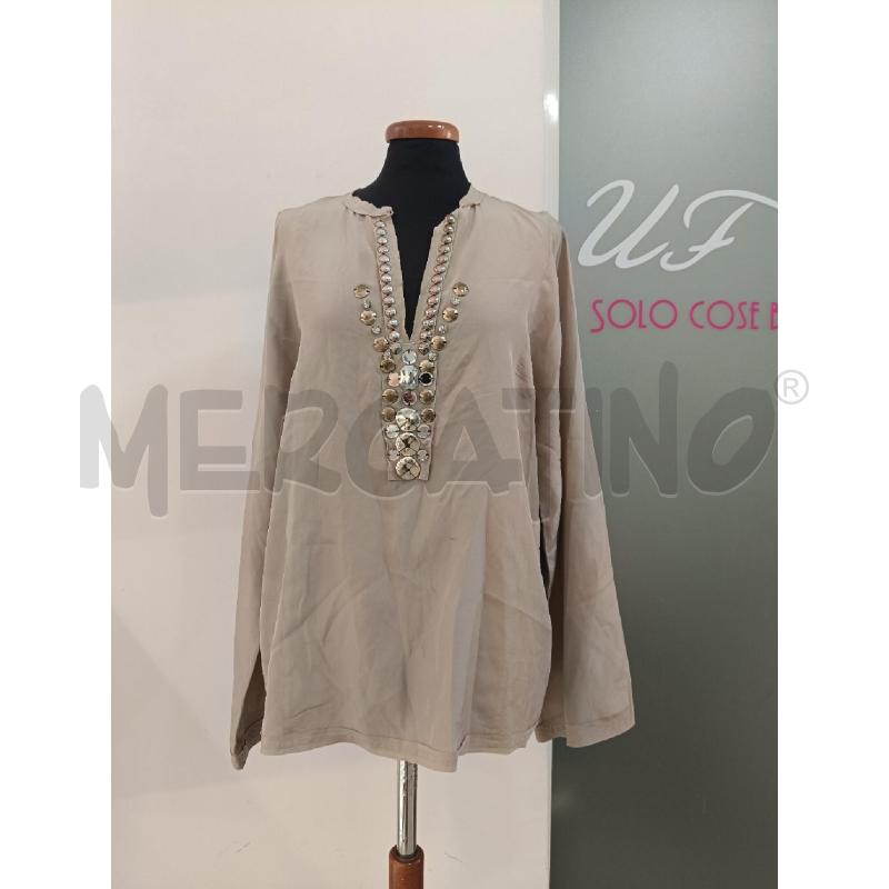 MAGLIA DONNA LANVIN BEIGE SETA STRASS | Mercatino dell'Usato Roma gregorio vii 1