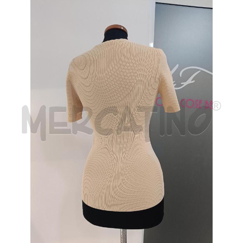MAGLIA DONNA SANDRO BEIGE COSTINE SCOLLO CUORE | Mercatino dell'Usato Roma gregorio vii 3