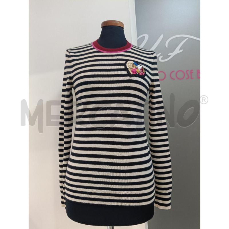 MAGLIA DONNA TORY BURCH RIGHE PANNA CASHMERE | Mercatino dell'Usato Roma gregorio vii 1