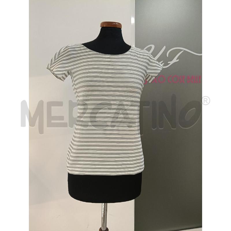 MAGLIA EMPORIO ARMANI RIGATA BIANCA GRIGIA  | Mercatino dell'Usato Roma gregorio vii 1
