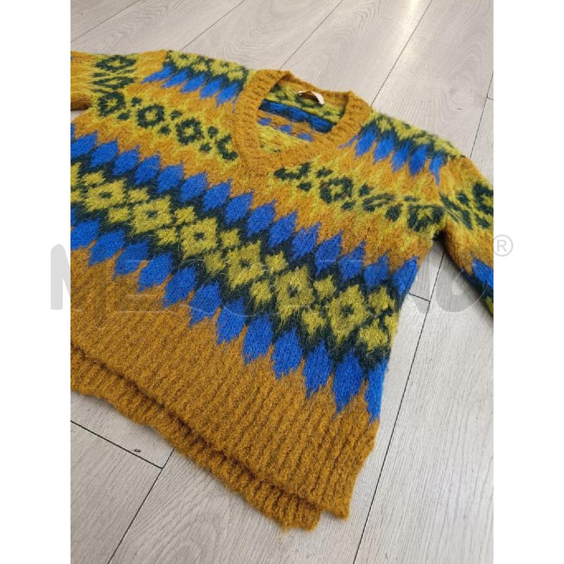 MAGLIONE DONNA MOMONI  SENAPE VERDE BLU MISTO ALPACA MOHAIR | Mercatino dell'Usato Roma gregorio vii 2