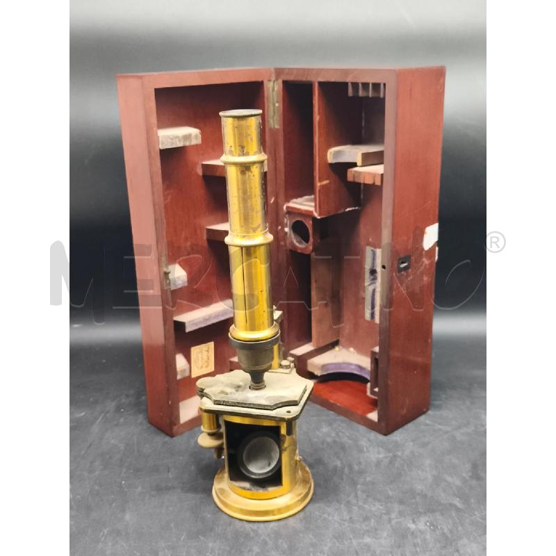 MICROSCOPIO MET DOR SCATOLA LEGNO SCURO  | Mercatino dell'Usato Roma gregorio vii 1