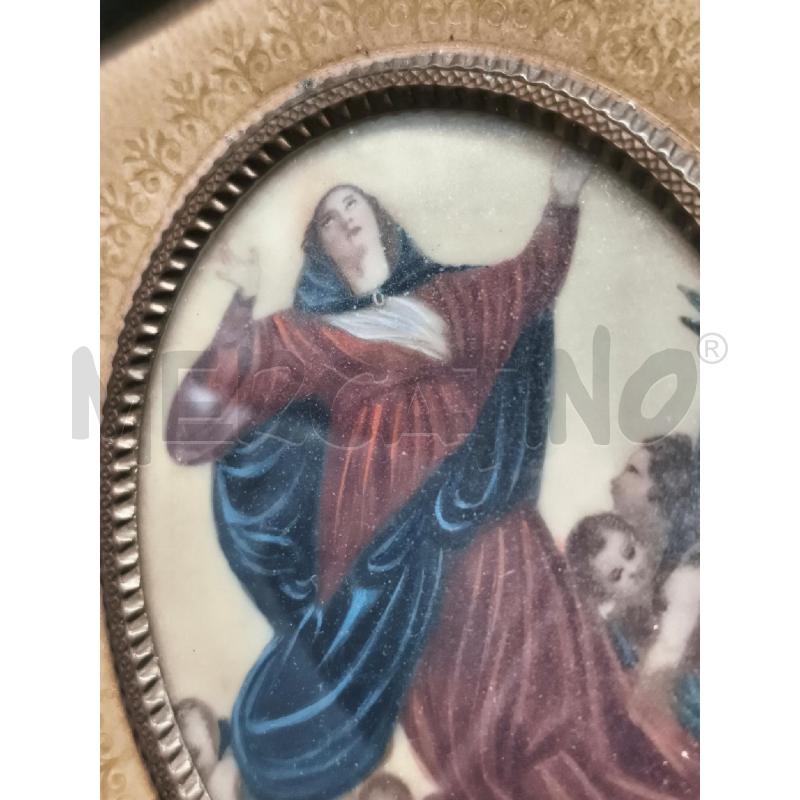 MINIATURA MADONNA CON PUTTI C PELLE VERDE  | Mercatino dell'Usato Roma gregorio vii 3