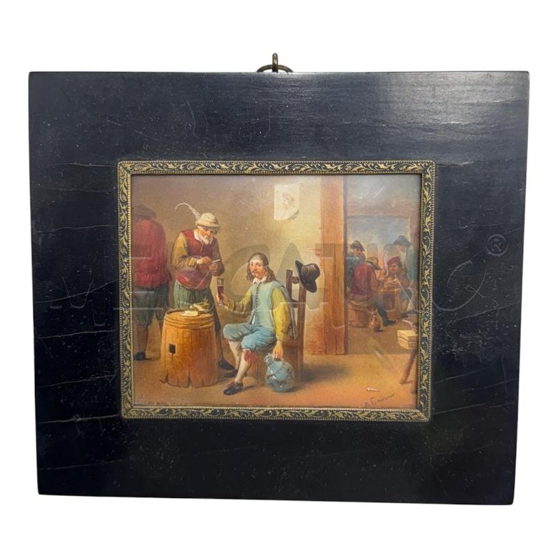MINIATURA UOMINI A GIOCO CORNICE NERA  | Mercatino dell'Usato Roma gregorio vii 1