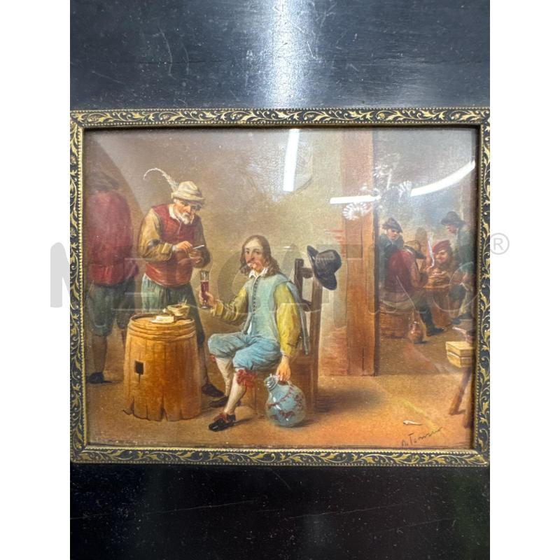 MINIATURA UOMINI A GIOCO CORNICE NERA  | Mercatino dell'Usato Roma gregorio vii 2