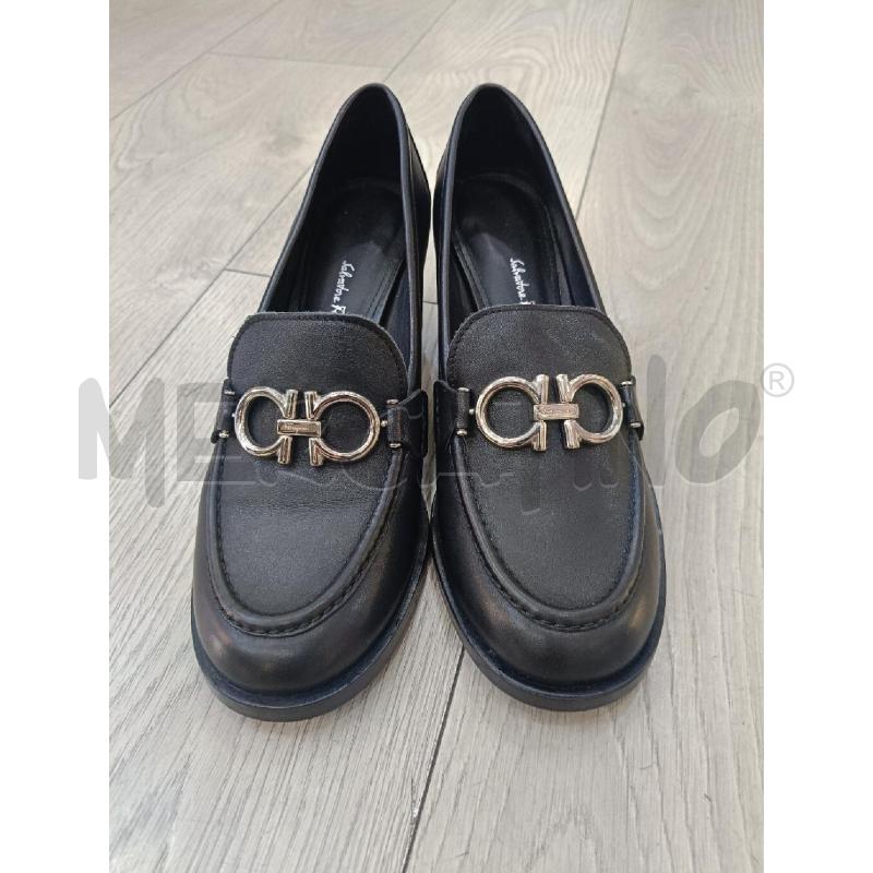 MOCASSINI ROLO SALVATORE FERRAGAMO GANCINI NERO CALF | Mercatino dell'Usato Roma gregorio vii 3