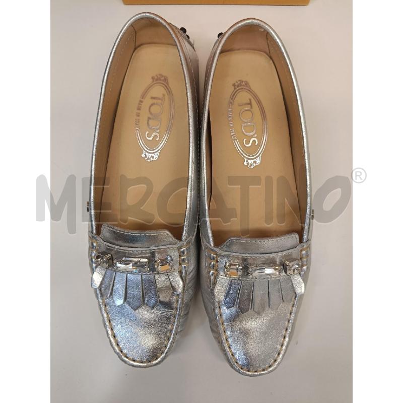MOCASSINI TOD'S HEAVEN STRASS + FRANGE ARGENTATO | Mercatino dell'Usato Roma gregorio vii 2
