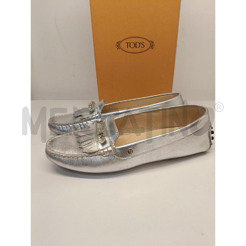 MOCASSINI TOD'S HEAVEN STRASS + FRANGE ARGENTATO | Mercatino dell'Usato Roma gregorio vii 3