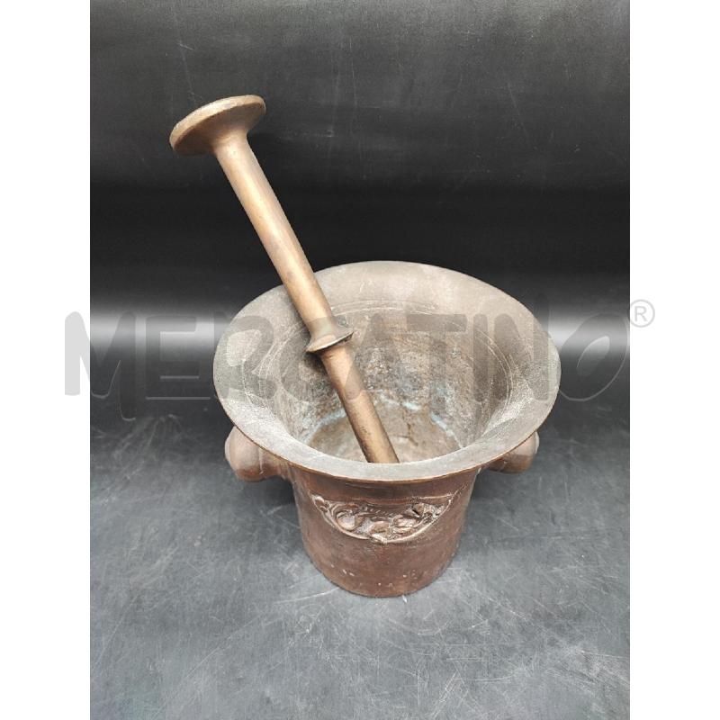MORTAIO BRONZO STEMMA CON PESTELLO  | Mercatino dell'Usato Roma gregorio vii 2