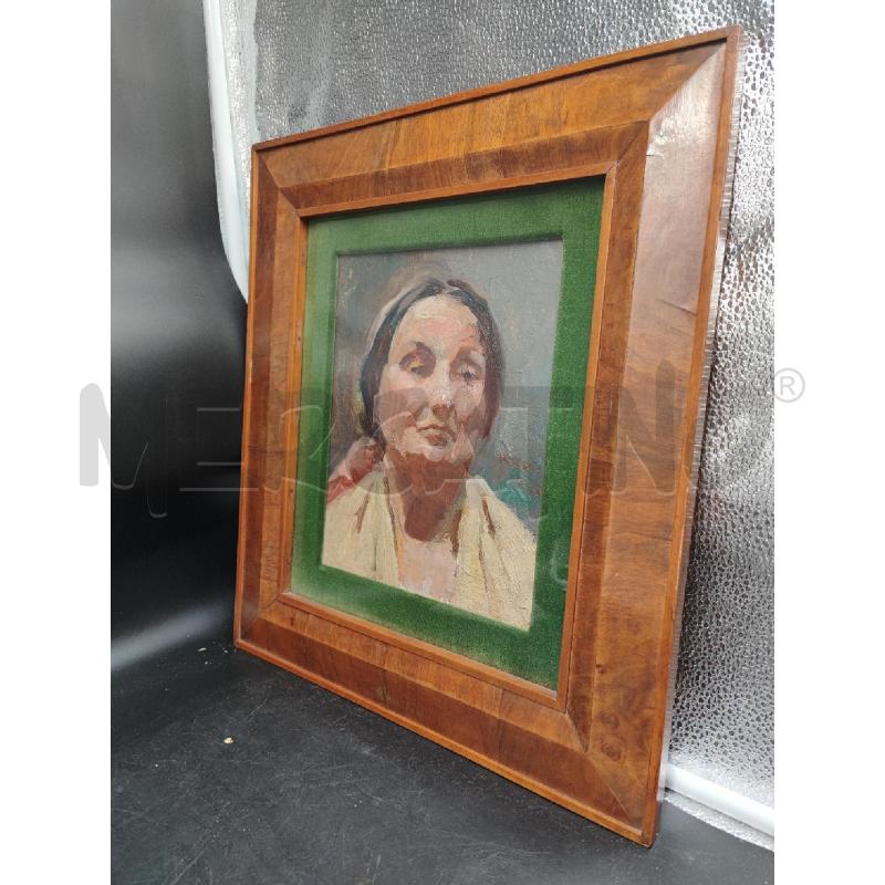 OLIO SU TAVOLA VOLTO DONNA CORN LEGNO  | Mercatino dell'Usato Roma gregorio vii 1