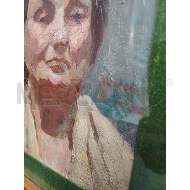 OLIO SU TAVOLA VOLTO DONNA CORN LEGNO  | Mercatino dell'Usato Roma gregorio vii 2