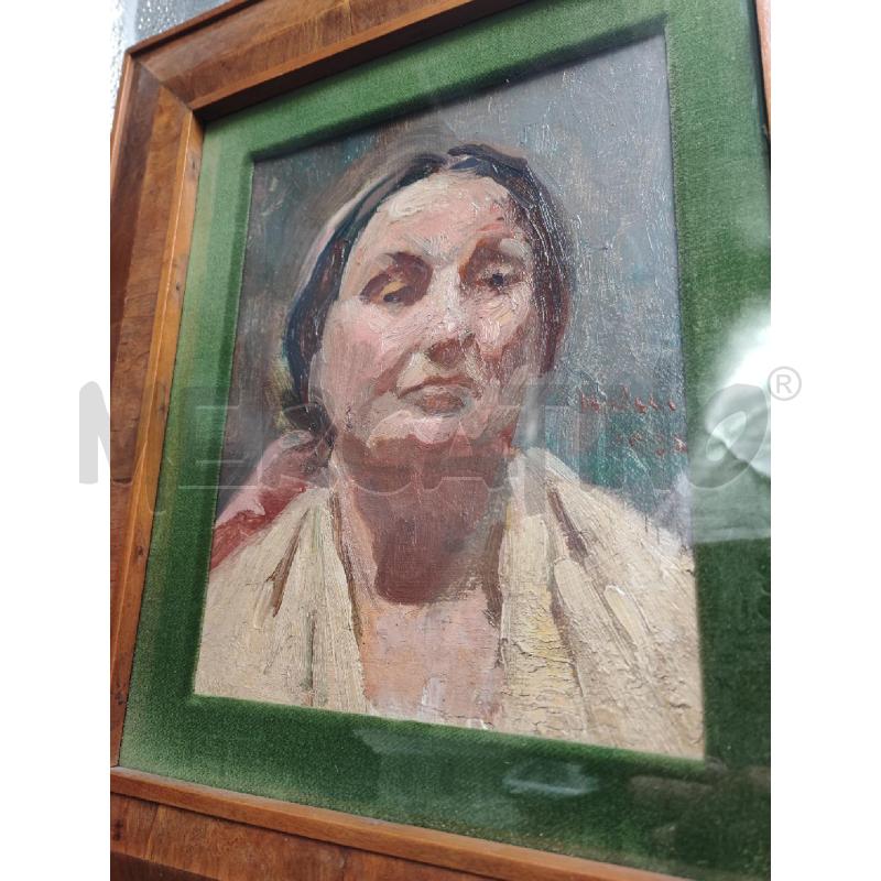 OLIO SU TAVOLA VOLTO DONNA CORN LEGNO  | Mercatino dell'Usato Roma gregorio vii 3