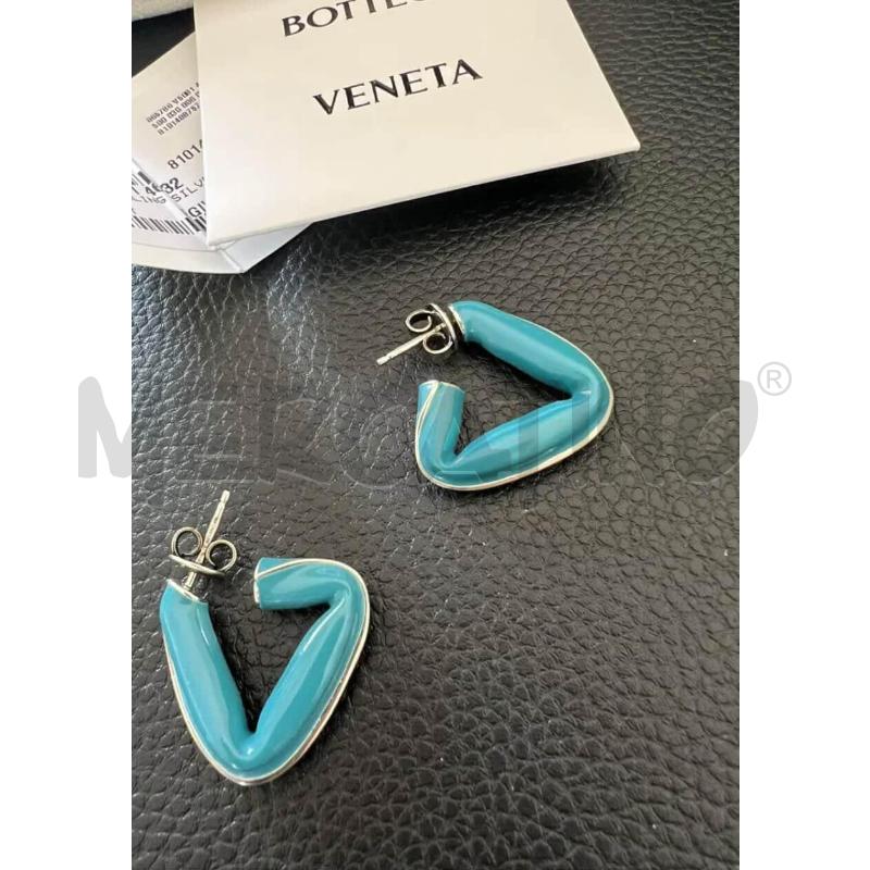 ORECCHINI FIN BOTTEGA VENETA SMALTO BLU | Mercatino dell'Usato Roma gregorio vii 1