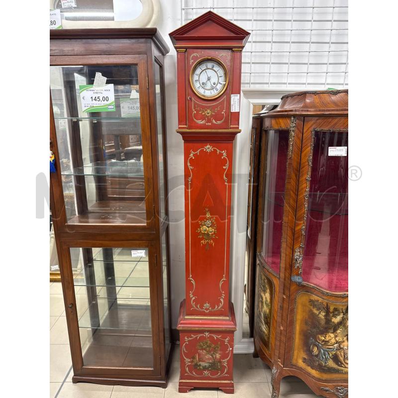 OROLOGIO PENDOLO COLONNA ROSSO CON DECOR | Mercatino dell'Usato Roma gregorio vii 1