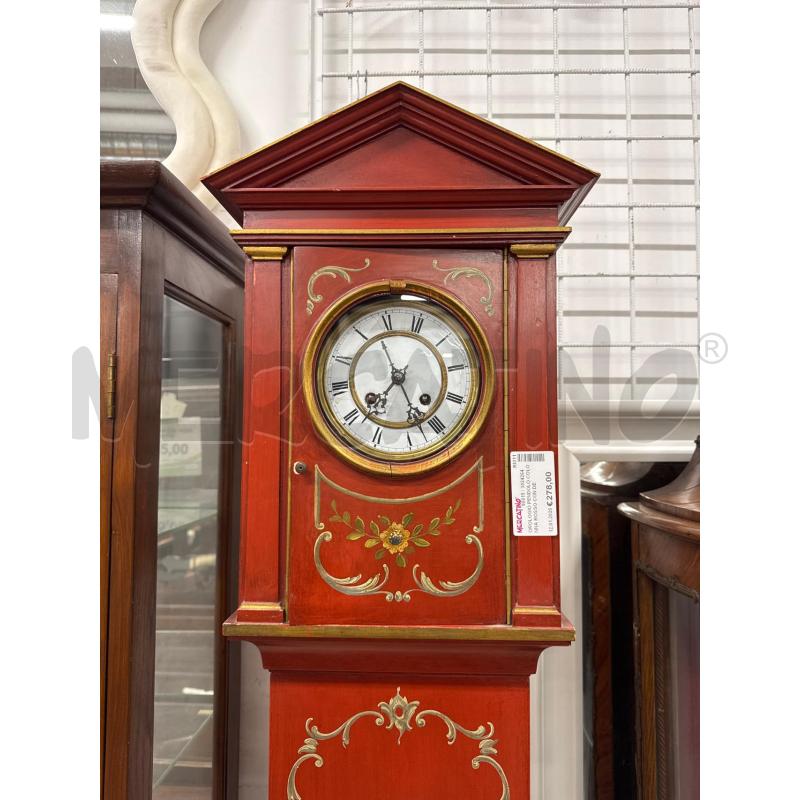 OROLOGIO PENDOLO COLONNA ROSSO CON DECOR | Mercatino dell'Usato Roma gregorio vii 2